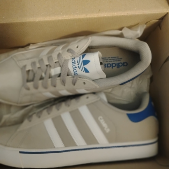 Adidas Gray and White Canvas Sneakers - Picture 1 of 1